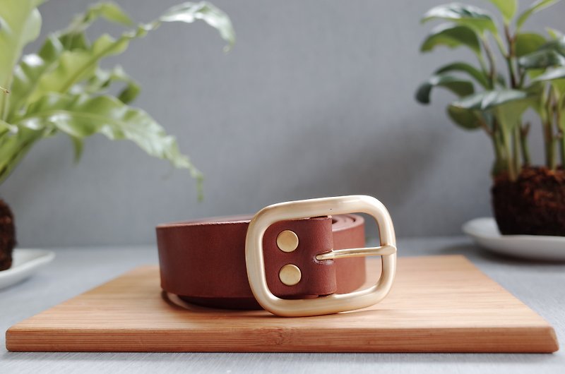 ▎ Shekinah ▎ Italy soft texture belt (3.5cm Japanese prefix) - Belts - Genuine Leather Brown