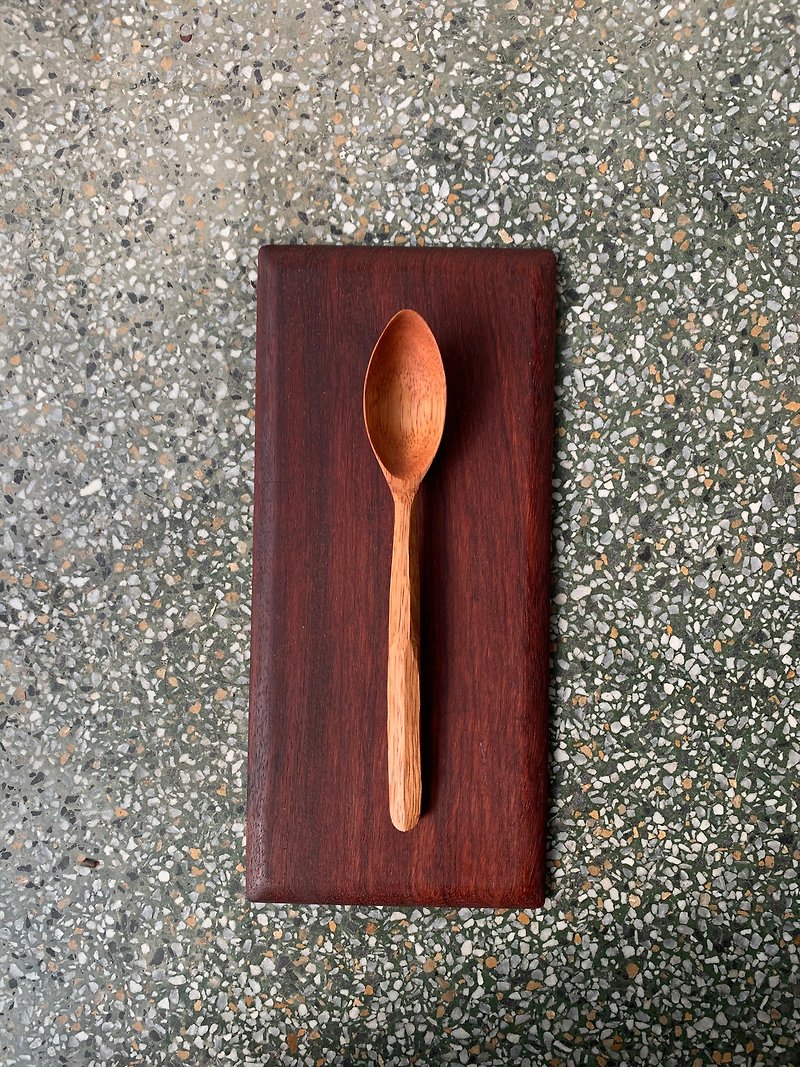 Woodcut Spoon/Snack Spoon-Inclined Flat Handle - Cutlery & Flatware - Wood Brown