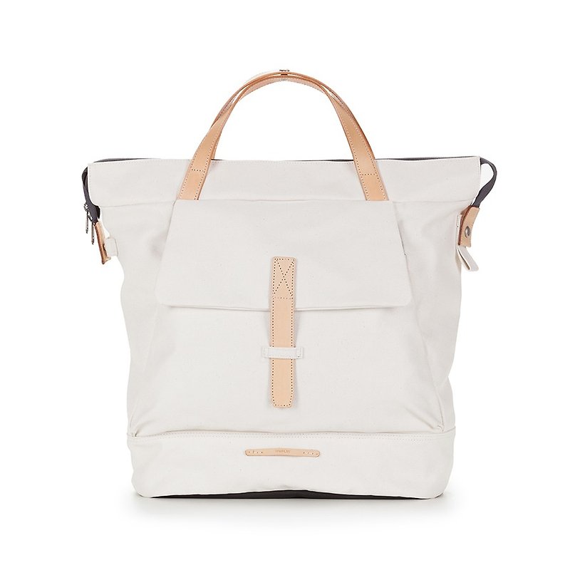 RAWROW-Canvas Series-13 "Sleek Dual Backpack (Back / Shoulder) - Brilliant-RGB550WH - Backpacks - Cotton & Hemp White