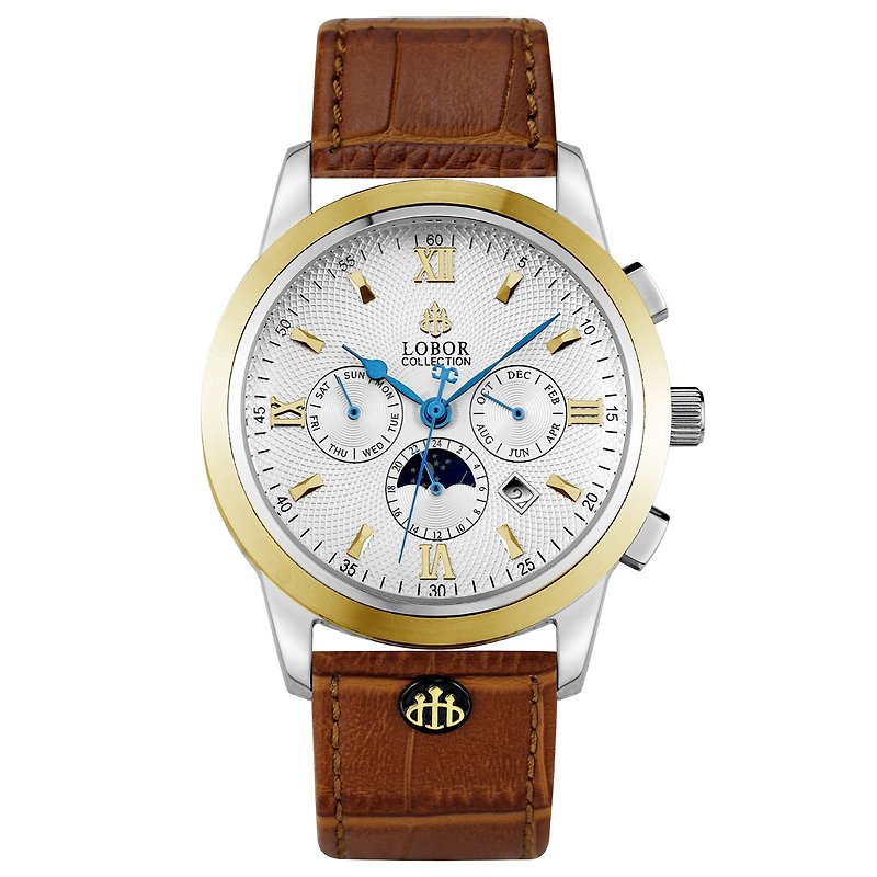 Cellini S Bayard 41mm 機械手錶 不鏽鋼打磨  棕色意大利皮帶 香港製造 LOBOR 手錶 - 女錶 - 防水材質 咖啡色