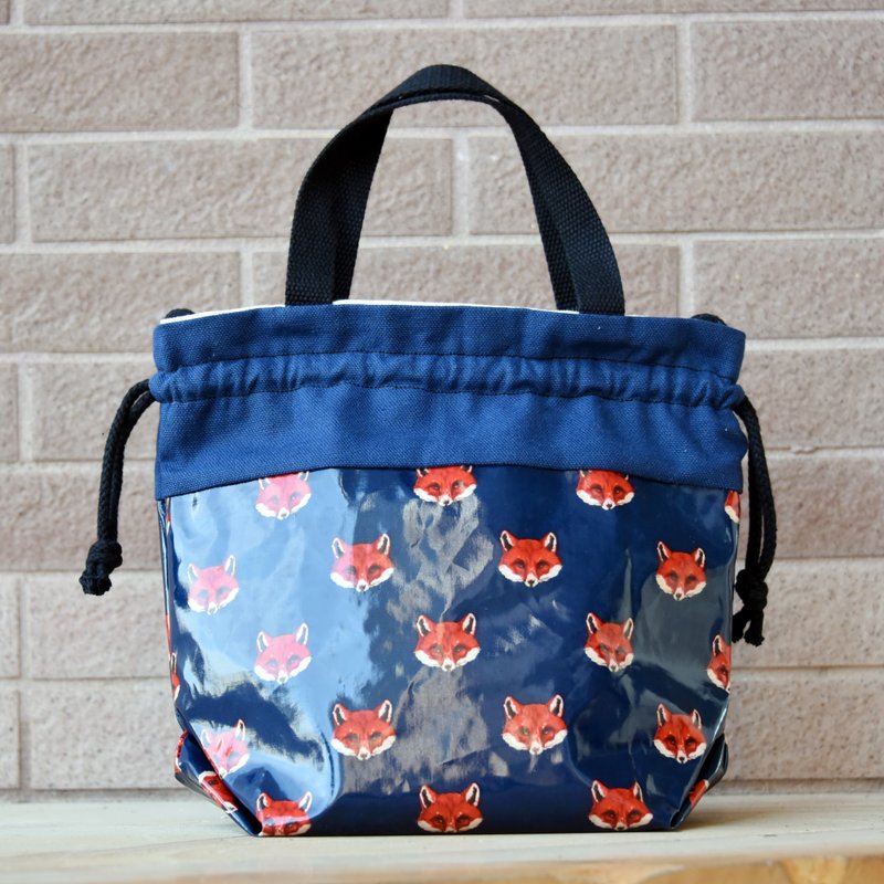 3-in-1 Shoulder/Crossback/Portable Bucket Bag~ Fox (A46) RS - กระเป๋าแมสเซนเจอร์ - ผ้าฝ้าย/ผ้าลินิน สีน้ำเงิน