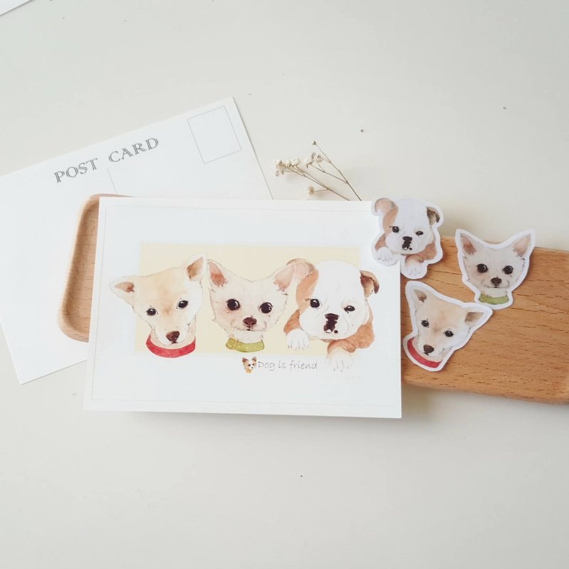 Fairy Pills Hand Drawn Postcard Stickers Set - Dog Series 1 - Cards & Postcards - Paper 