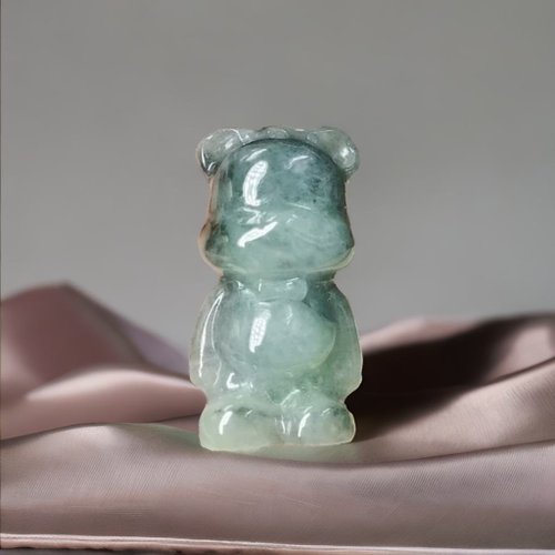 瓔珞翡翠 飄花翡翠熊熊 | 天然緬甸玉A貨翡翠 | 送禮