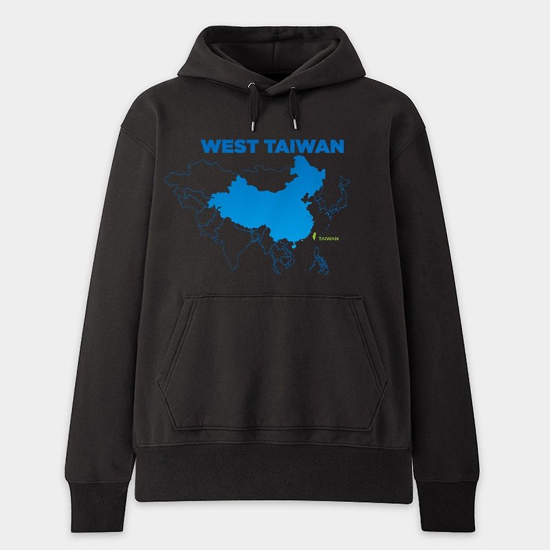 [Autumn and Winter New Products] West Taiwan West Taiwan Map Cotton Cap T University T PS033 - Unisex Hoodies & T-Shirts - Cotton & Hemp Black