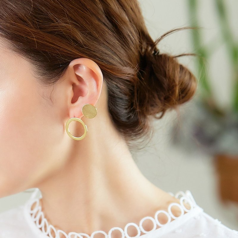 Gold ring | Earrings - ต่างหู - ทองแดงทองเหลือง สีทอง