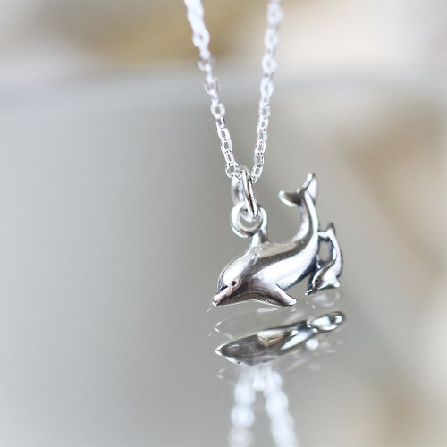 發光寶石旅行手作 海豚約定 925純銀項鍊 海洋 動物項鍊 送女友 情人禮物