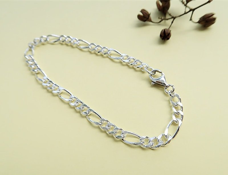 Bracelet Flat chain 925 sterling silver - สร้อยข้อมือ - เงินแท้ สีเงิน