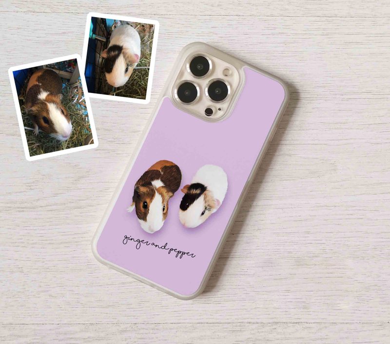 Pet Portrait guinea pig Personalized case cover iPhone case 16 15 14 Pro Max - เคส/ซองมือถือ - พลาสติก หลากหลายสี