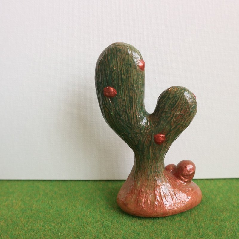 【手工雕塑】仙人掌 雕塑工藝品 編號 NO.2 - 擺飾/家飾品 - 黏土 綠色