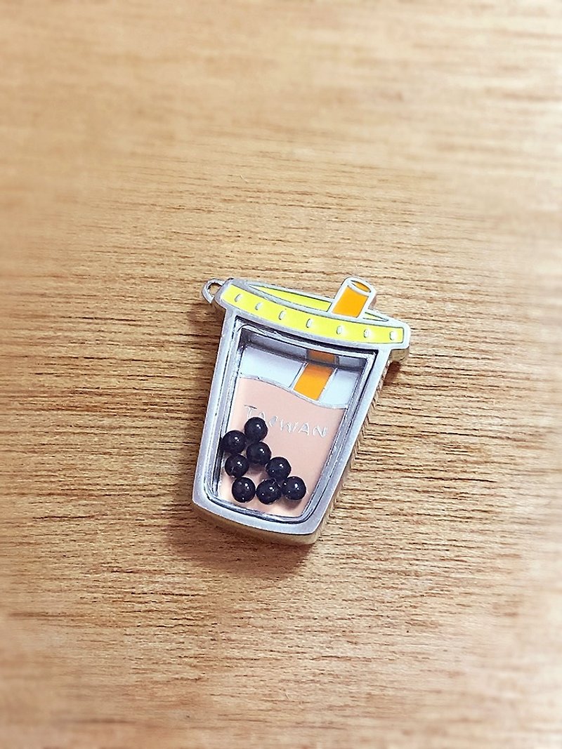 趣玩台灣磁鐵-珍珠奶茶(黃) - 磁石貼/磁鐵 - 其他金屬 銀色