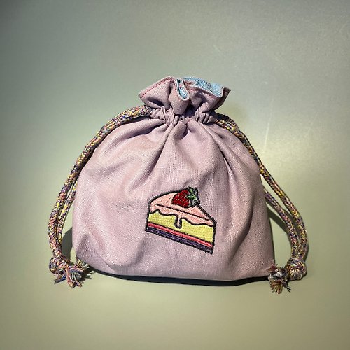織樂園 Knitdise 草莓蛋糕-中型束口袋