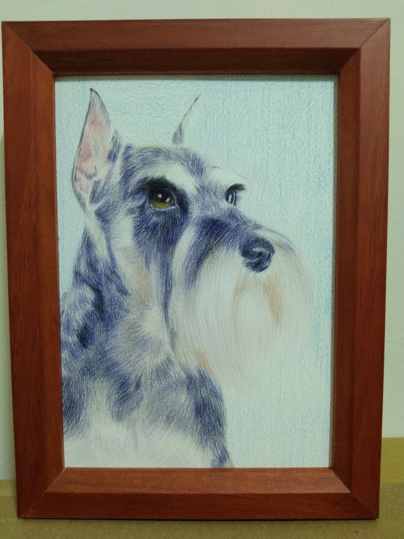 Decoration/dog/color pencil drawing/original/framed - โปสเตอร์ - กระดาษ 