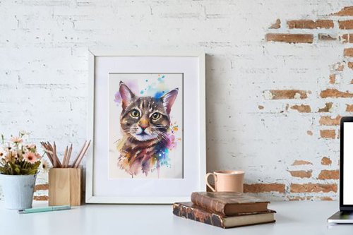 絵画 猫 アート 猫の絵 水彩 アンティーク 誕生日プレゼント cat art でおすすめアイテム。 絵画 猫 水彩画 アート 猫の絵 誕生日