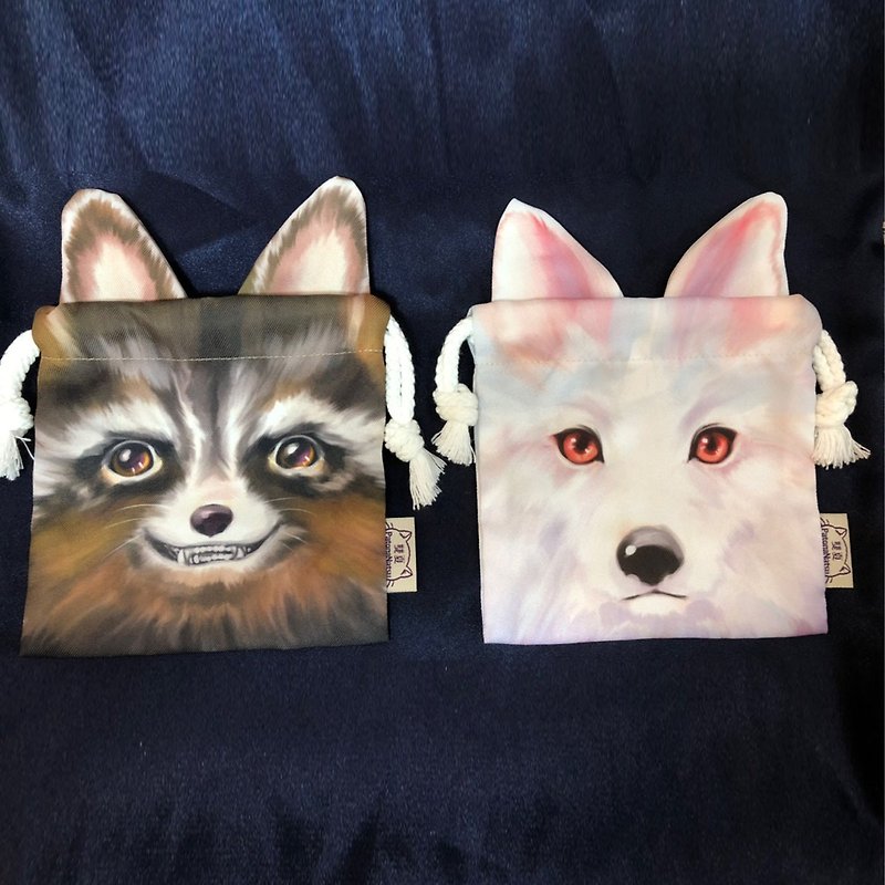 Pull ear animal shape pocket movie series raccoon white wolf - Toiletry Bags & Pouches - Polyester 