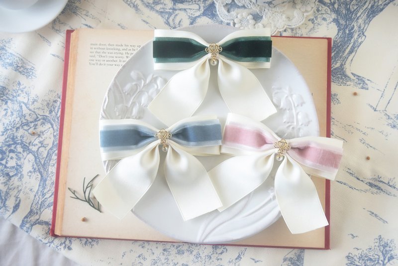 Sleeping Beauty of Ussé - Ribbon Bow Spring Hairclip Vintage French Style - Hair Accessories - Other Materials 