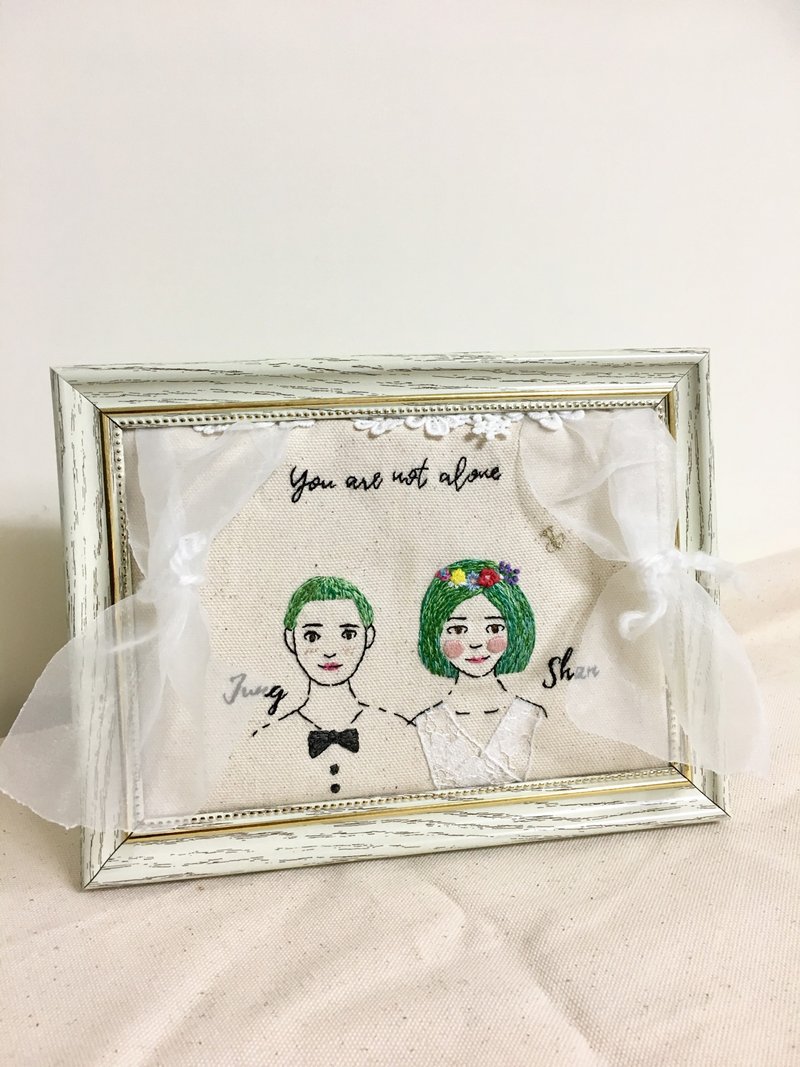 新郎新娘刺繡似顏繪!!每個日子都特別!!我們的婚禮!! - 卡片/明信片 - 塑膠 