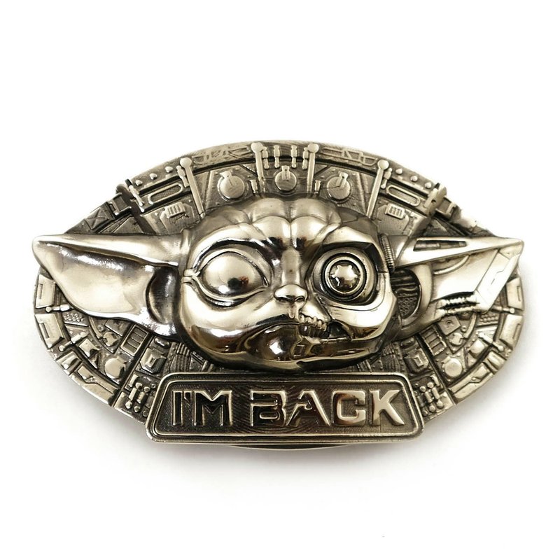 Mandalorian soild german silver belt buckle, Baby Grogu nickel silver belt - 皮帶/腰帶 - 其他材質 銀色