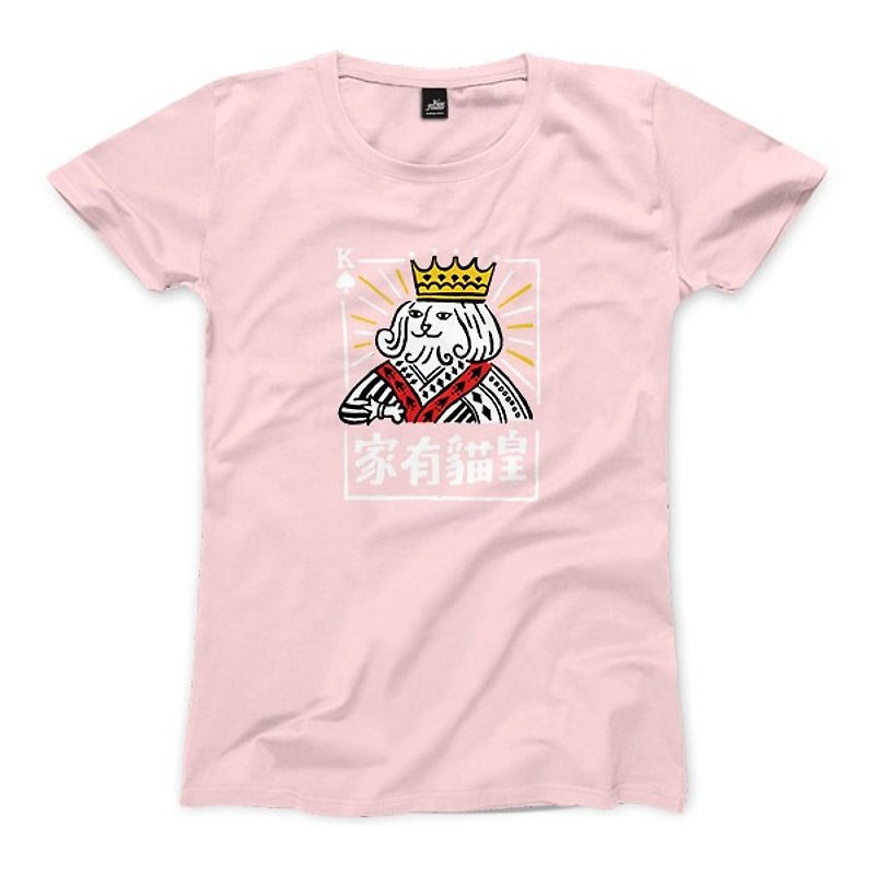 家有貓皇 - 粉紅 - 女版T恤 - 女 T 恤 - 棉．麻 