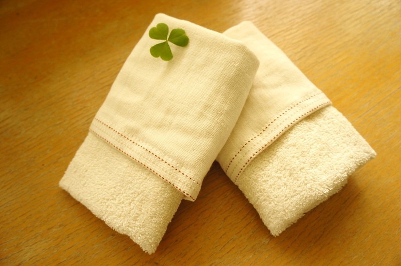 【有機棉】 紗布小毛巾(童巾) - 毛巾/浴巾 - 棉．麻 白色