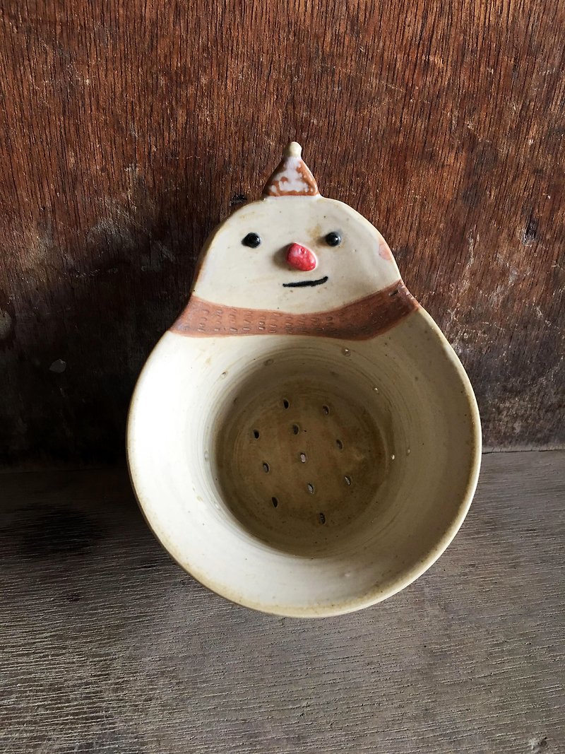 季節限定-雪人造型沖茶器I - 茶壺/茶杯/茶具 - 陶 