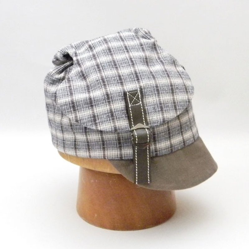 Crown (head part) is like a backpack lid! ! It is a news boy cap full of personality with a playful design. 【PS 0643 - Purple】 - Hats & Caps - Cotton & Hemp Purple