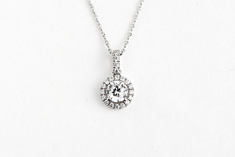 Sunrise ONE carat Diamond Necklace • 18K gold • Gold Vermeil - Necklaces - Sterling Silver Silver