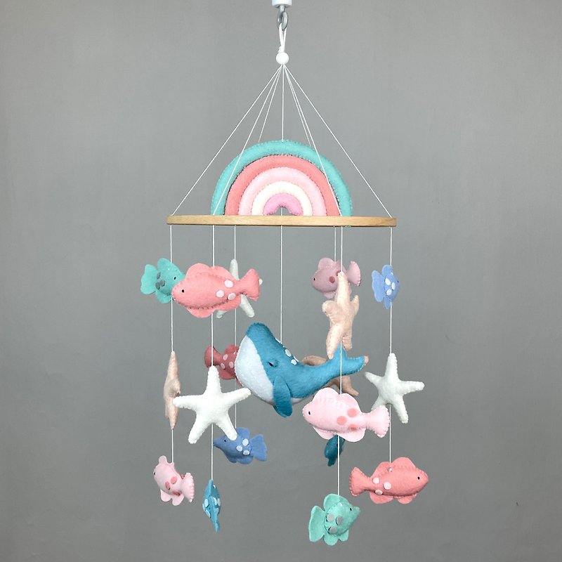 Ocean baby mobile girl Whale nursery mobile crib Fish mobile Gift newborn girl - Other - Other Materials Multicolor