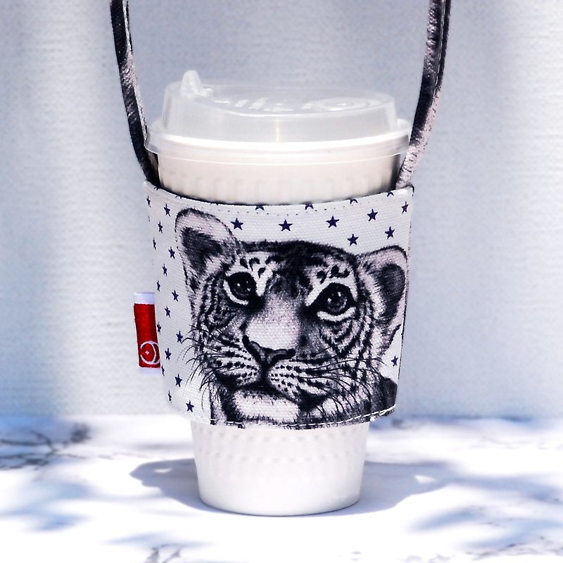 Cotton & Hemp Beverage Holders & Bags Gray - stars in your eyes Little Tiger Drink Bag