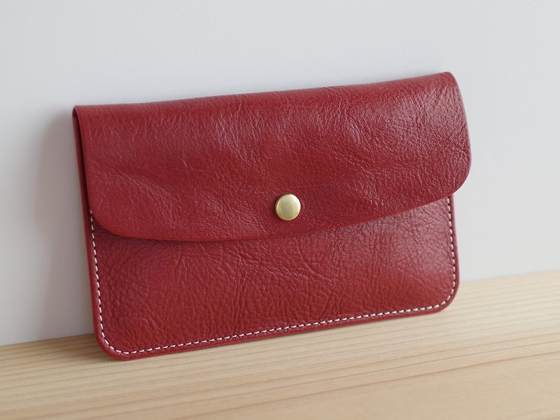 Leather passbook (present) case Russet - อื่นๆ - หนังแท้ สีแดง