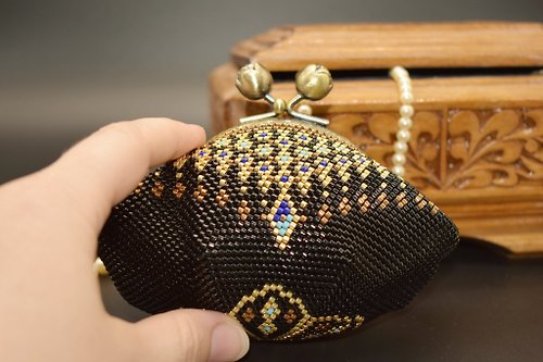 BagsArtDeco Digital Download - PDF - Bead crochet pattern - Beaded coin purse DIY #132-4