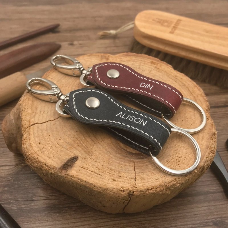 【鎖匙扣/鎖匙圈】磨砂牛皮系列/隨身小物/多用途掛扣/手工製造 - 鑰匙圈/鑰匙包 - 真皮 多色