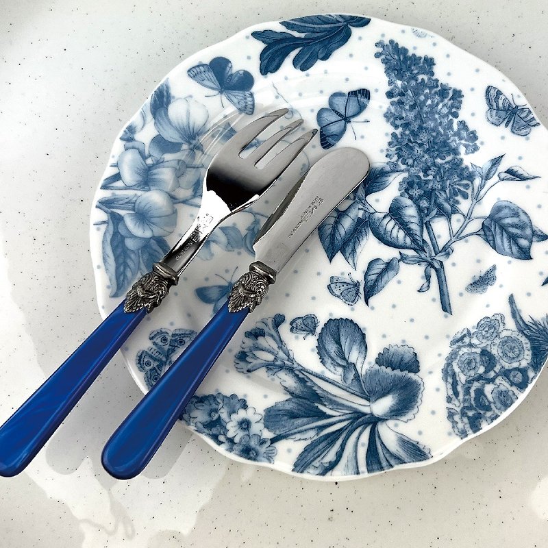 英國Portmeirion Botanic Blue淡雅植物藍系列-16cm餐盤(6吋) - 盤子/餐盤 - 瓷 藍色