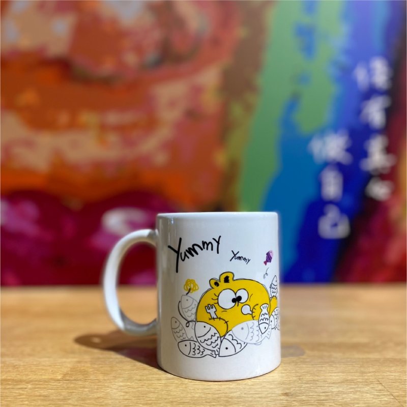 【馬克杯&陶瓷杯墊組】好好吃飯 - 其他杯子 - 瓷 白色