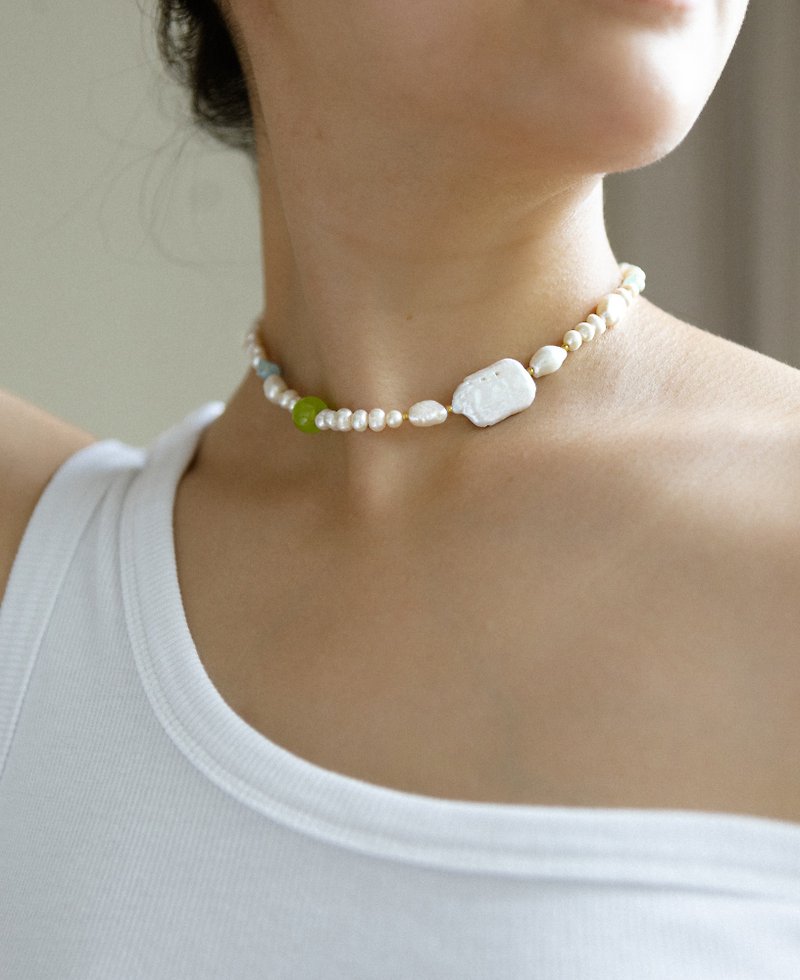 Josie Chunky Pearl Choker Necklace | Sachelle Collective - Necklaces - Precious Metals Gold
