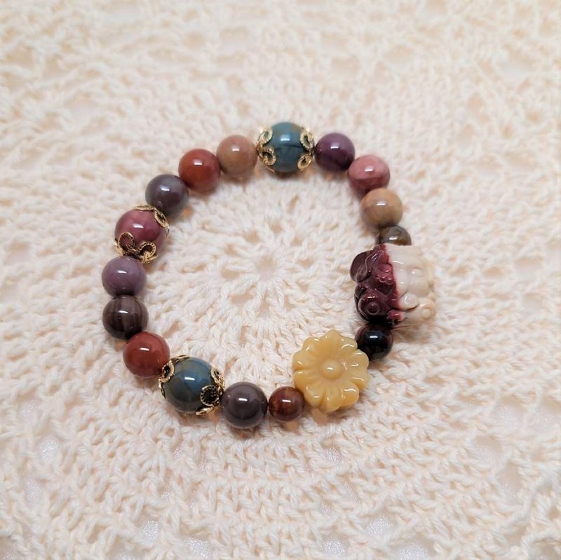 Alashan Lotus Leaf Elephant Design Bracelet - สร้อยข้อมือ - หยก 