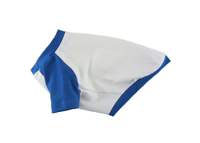 Royal Blue Contrasting RaglanSleeves Cotton/Spandex Jersey Dog Tee,Dog Apparel - Clothing & Accessories - Cotton & Hemp Blue