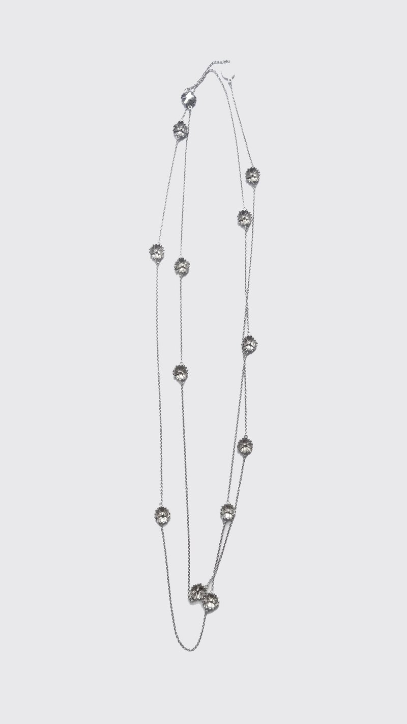 925 Sterling Silver Cosmos Long Necklace - Necklaces - Sterling Silver Silver