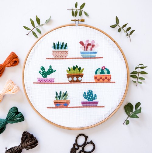 Velvet Pony Cacti Cross Stitch PDF Pattern 十字繡