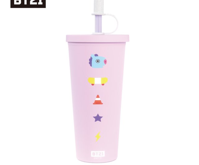 Line Friends BTS BT21 Cup and Straw Travel Cup