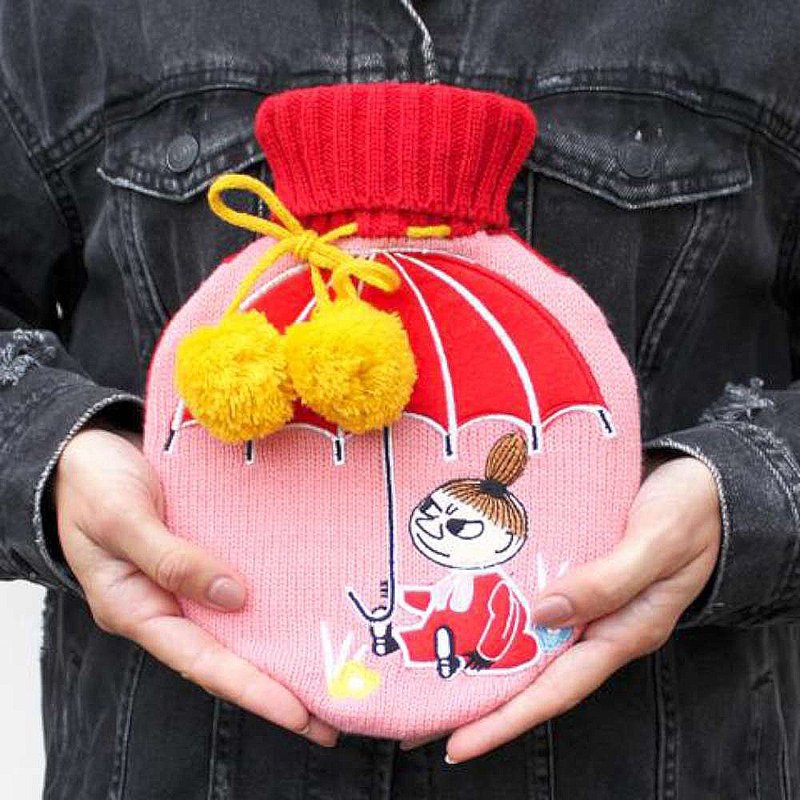 British Moomin Moomin water type thermal insulation rubber hot water bag 800ml (Xiaomei umbrella) - กระบอกน้ำร้อน - ยาง สีแดง