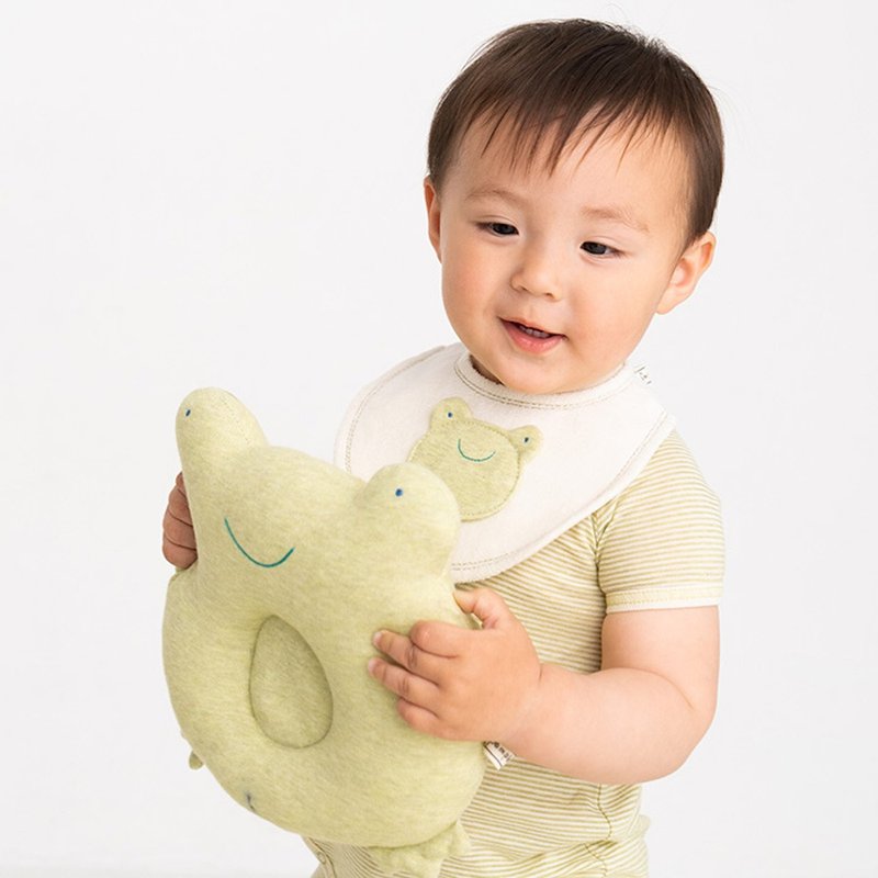 【NEW ARRIVAL!!】Y-1383 100%オーガニックコットン ベビーまくら 絶壁予防 かえる Frog 日本製 - 嬰兒手鍊/飾品 - 棉．麻 綠色