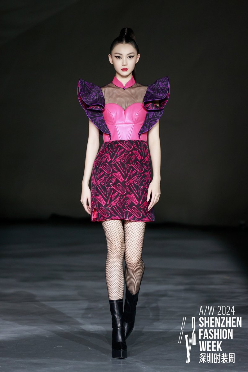 SPARKLE by KAREN CHAN x HK Phil【ORCHESTRA】100% Silk Cheongsam (Butterfly Sleeve) - Evening Dresses & Gowns - Silk Pink