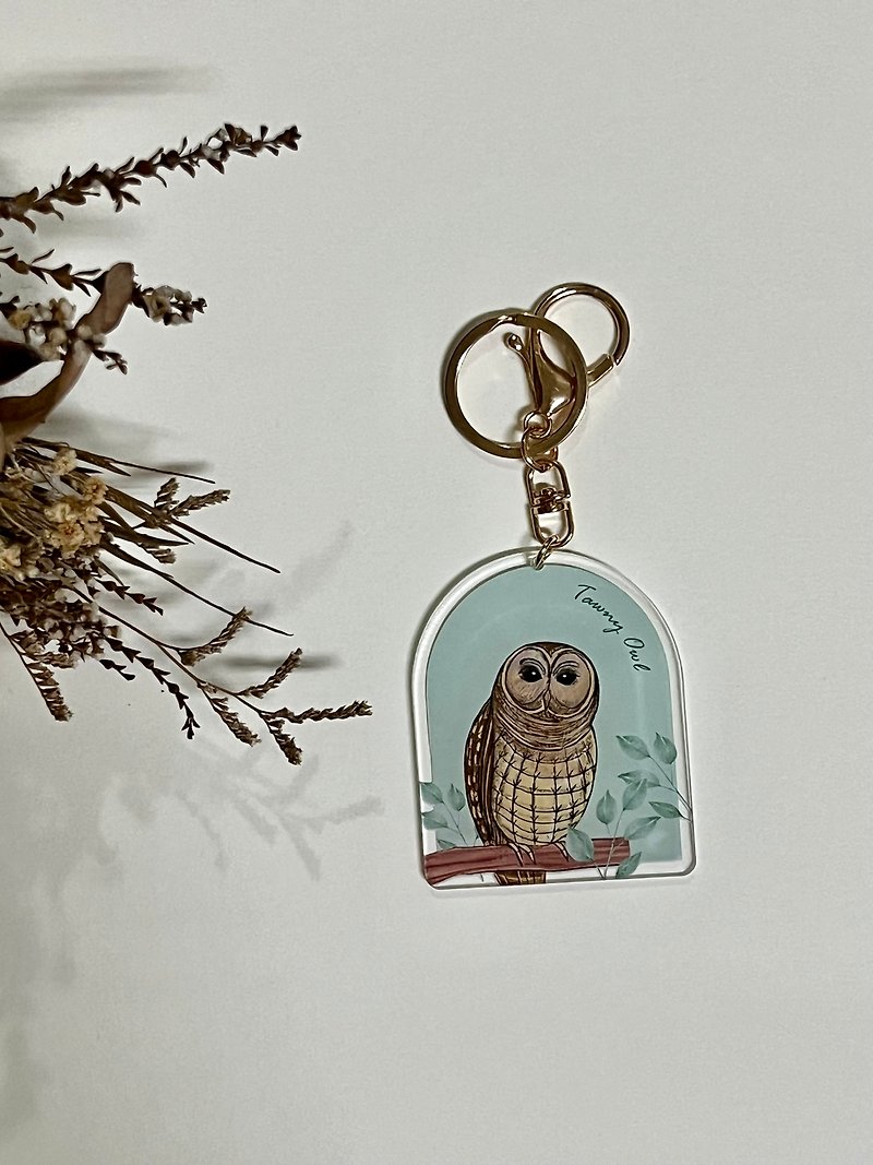 Taiwan Owl Acrylic Keychain-Tawny Owl - Keychains - Plastic Multicolor