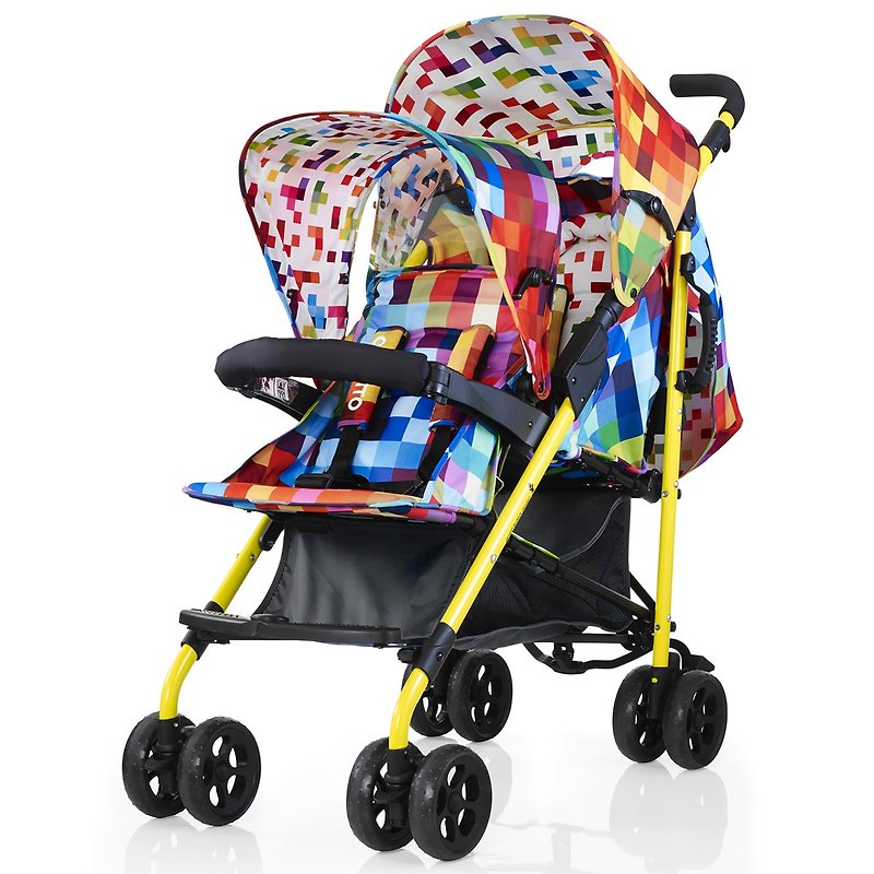 British Cosatto Shuffle Baby Double Trolley – Pixelate - Other - Other Materials Multicolor
