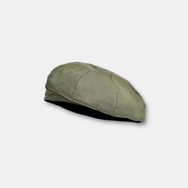 Handmade Berets - หมวก - ผ้าฝ้าย/ผ้าลินิน สีเขียว
