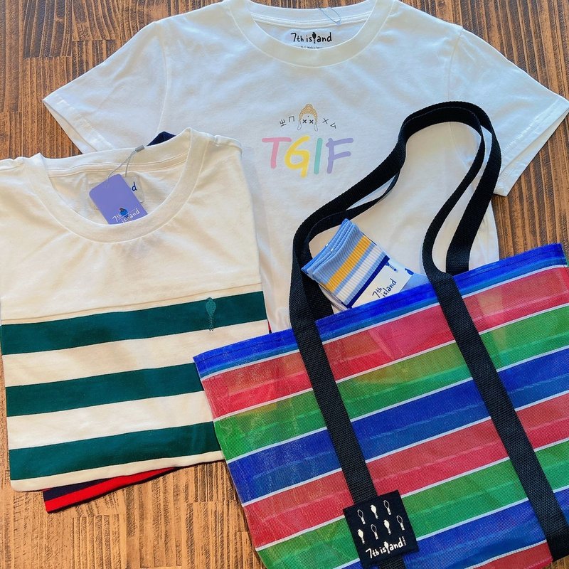 【夏末福袋。限量4件組】長棉洋裝。短版T。小中筒襪。茄芷購物袋 - 洋裝/連身裙 - 棉．麻 