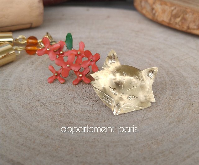 真鍮狐と金木犀のタッセルピアス - ショップ appartement paris ピアス