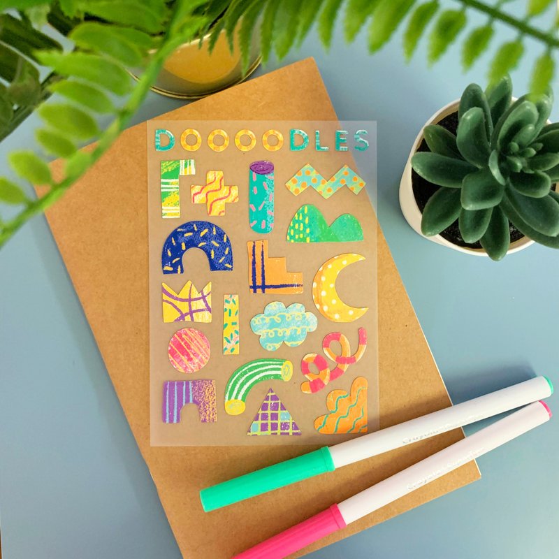 Doodles: Sticker Sheet - 貼紙 - 防水材質 多色