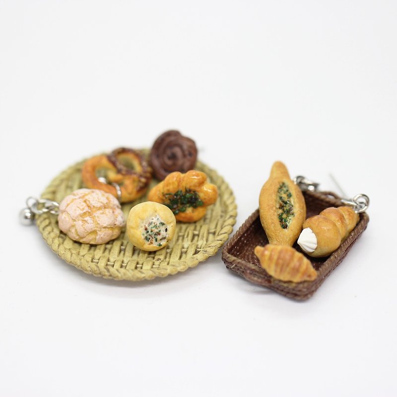Bread Carnival Pocket Earrings-Set - Earrings & Clip-ons - Clay Orange