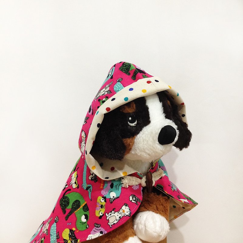A lot of little black dog pet clothing small cape (peach) "Spot Clearing" - Clothing & Accessories - Cotton & Hemp Red